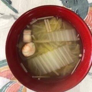 白菜　えのき　手毬麩